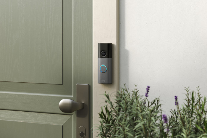 Ring Battery Video Doorbell 2nd Generation Gray product in use