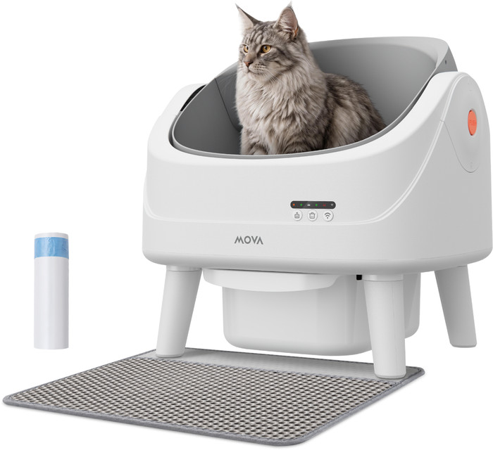 Mova Automatische kattenbak LB10 Air Wit product in gebruik
