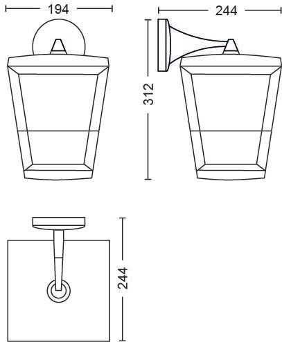Philips Hue Econic muurlamp White and Color Zwart hangend null