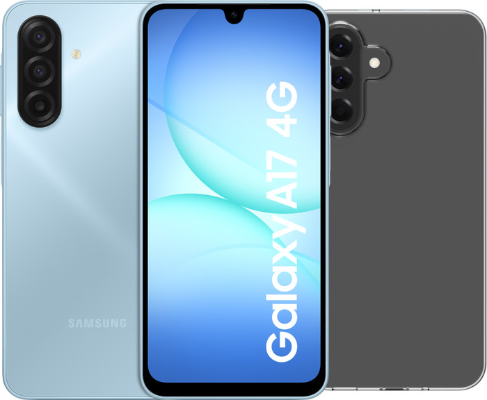 Samsung Galaxy A17 128GB Blauw 4G + BlueBuilt Back Cover Transparant Main Image