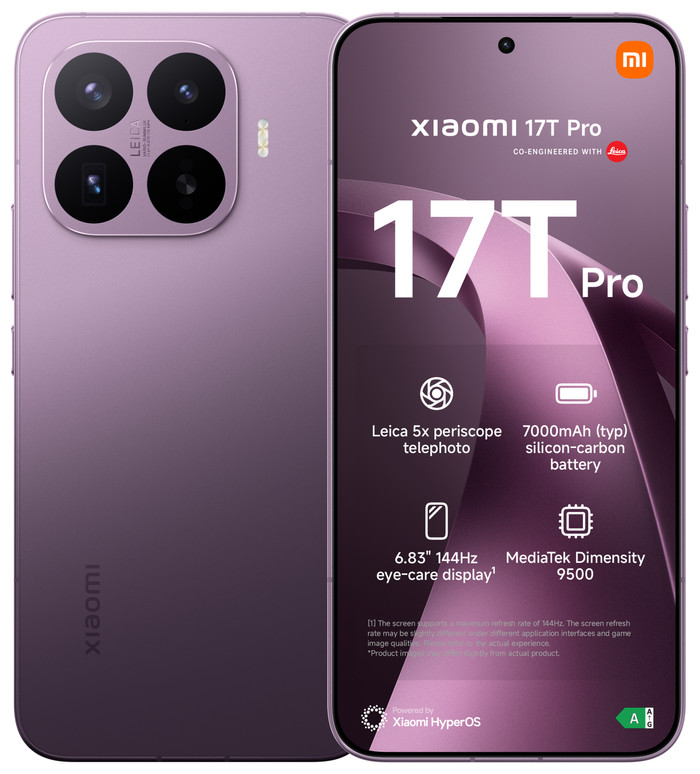 Xiaomi 17T Pro 256GB Paars 5G Main Image