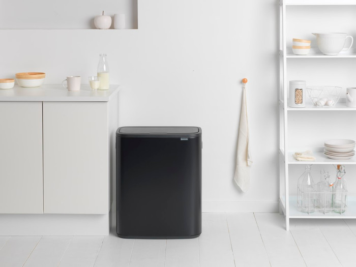 Brabantia Bo Touch Bin 60L Matte Black product in use