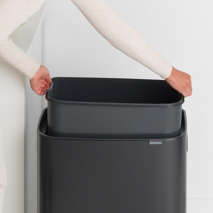 Brabantia Bo Touch Bin 60L Matte Black product in use