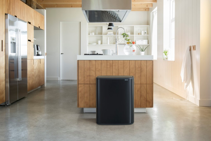 Brabantia Bo Touch Bin 60L Matte Black product in use