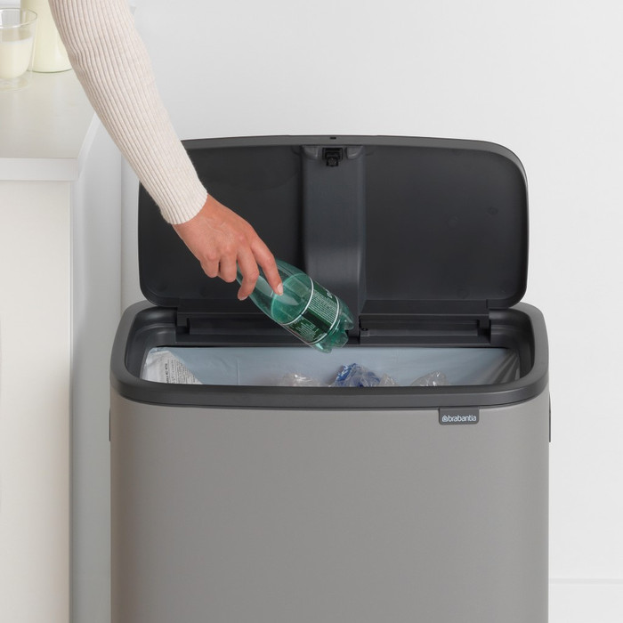 Brabantia Bo Touch Bin 60L Mineral Concrete Gray product in use