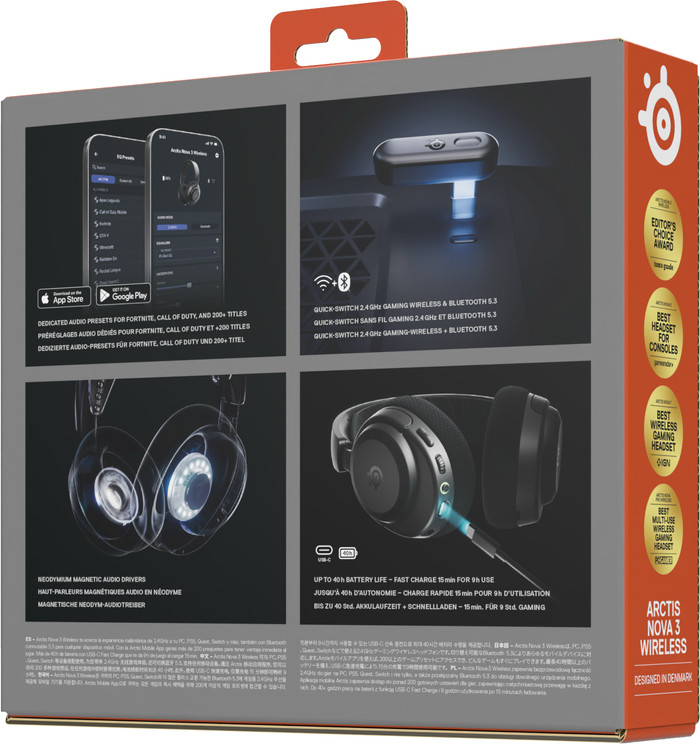 SteelSeries Arctis Nova 3 PC Draadloze Gaming Headset Zwart verpakking