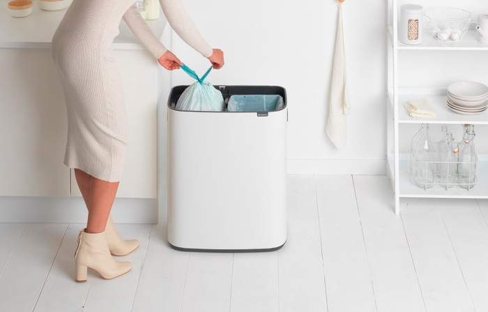 Brabantia Bo Touch Bin 2 x 30 Liter White product in gebruik