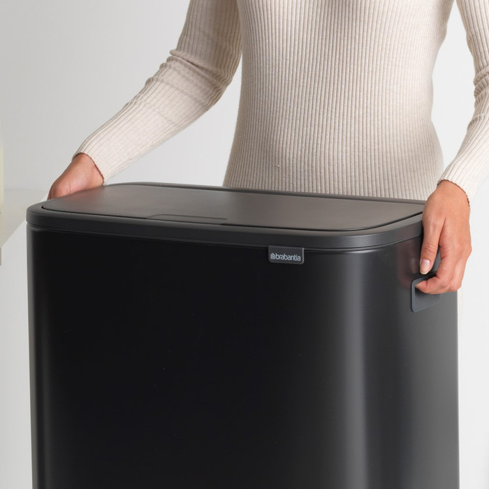 Brabantia Bo Touch Bin 60L Matte Black product in use