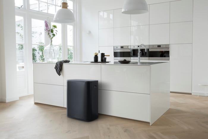 Brabantia Bo Touch Bin 60L Matte Black product in use