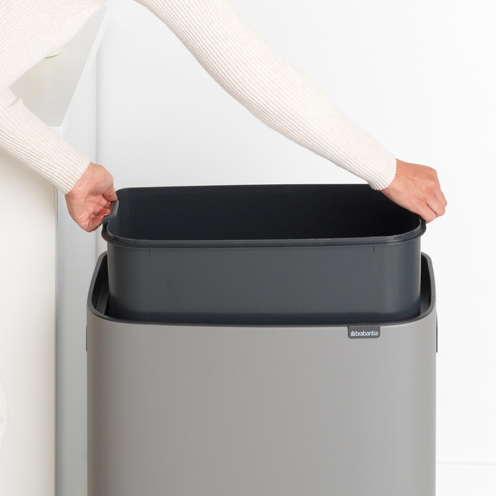 Brabantia Bo Touch Bin 60L Mineral Concrete Gray product in use