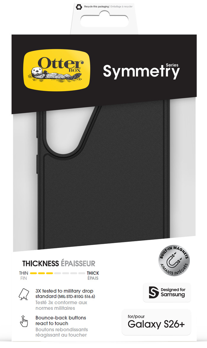 OtterBox Symmetry Samsung Galaxy S26 Plus Back Cover met Magneet Zwart verpakking