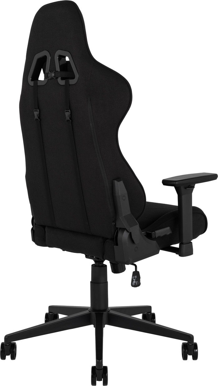 Vortech Essential Gamestoel Zwart + Vortech Vloermat Zwart linkerkant