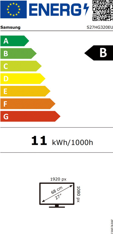 Samsung Essential G3 G32H LS27HG320EUXEN energielabel