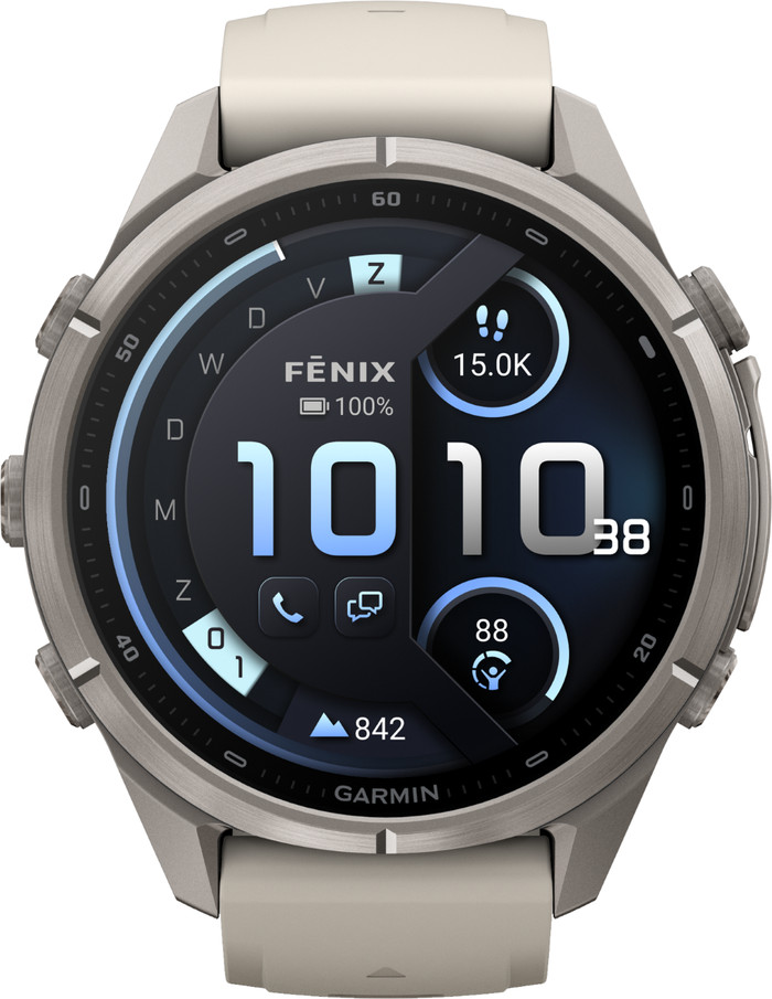 Garmin Fenix 9 Pro Titanium LTE 43mm voorkant