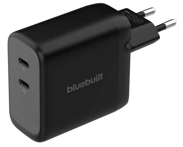 BlueBuilt 100W GaN Oplader met 2 Usb C Poorten Zwart Main Image