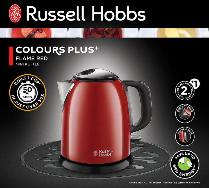 Russell Hobbs Colours Plus+ Mini Rood verpakking