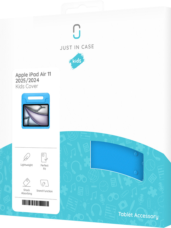 Just in Case iPad Air (2026/2025/2024) Kids Cover Blauw verpakking