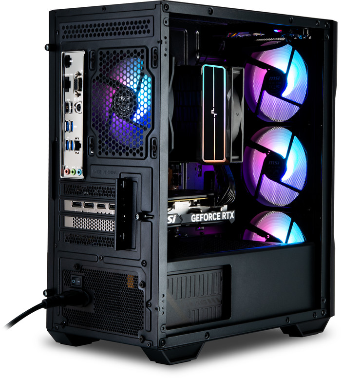 Cobalt x Powered by MSI - Tier 1 - RTX 5060 - Ryzen 7 5700X - 16GB - 1TB SSD achterkant