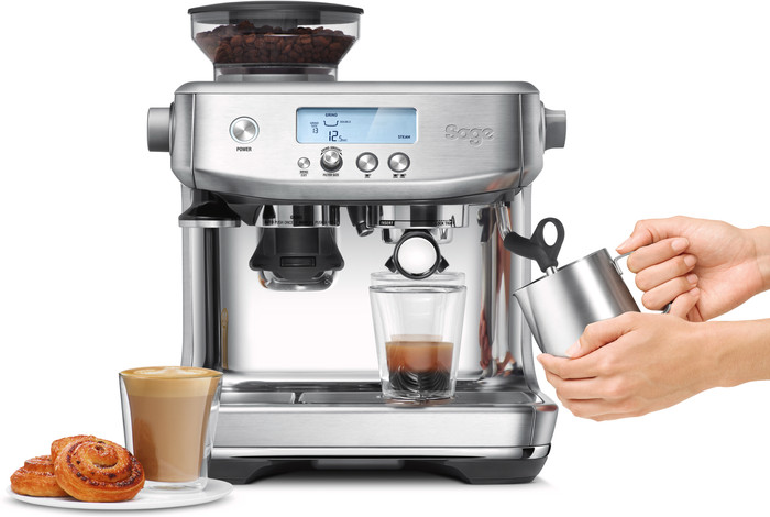 Sage the Barista Pro Stainless Steel product in gebruik