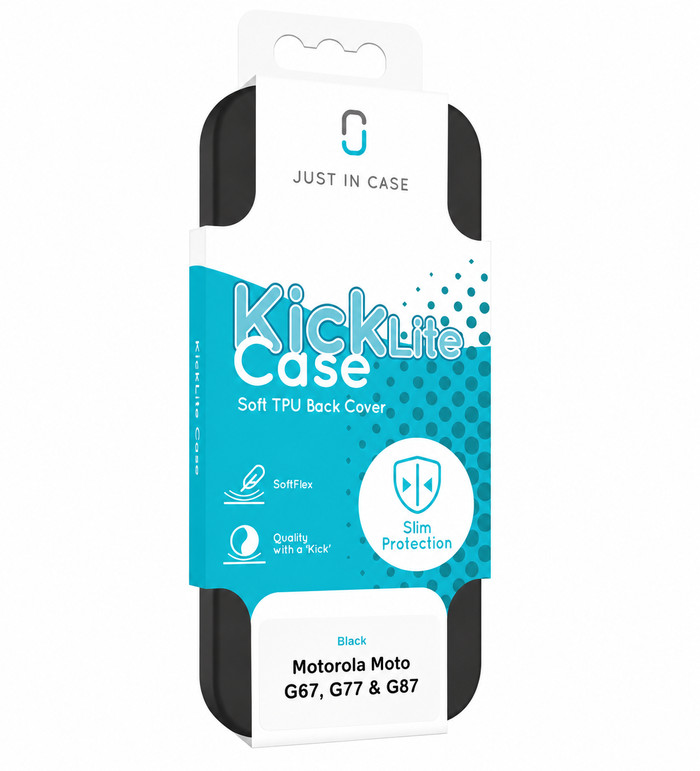 Just in Case Soft Design Motorola Moto G67 / G77 / G87 Back Cover Zwart verpakking