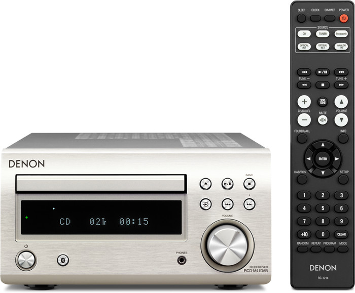 Denon D-M41DAB Zilver voorkant