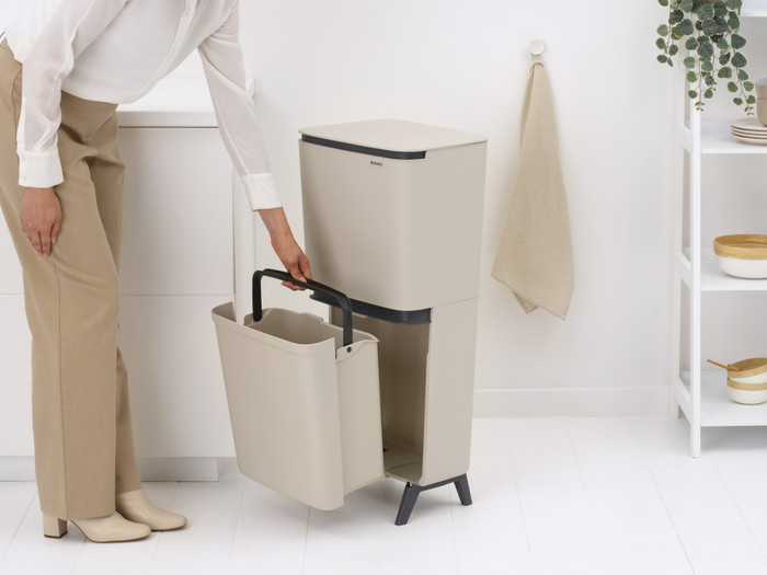 Brabantia SortUp Recycle Hi afvalemmer 25+10+10L Beige detail