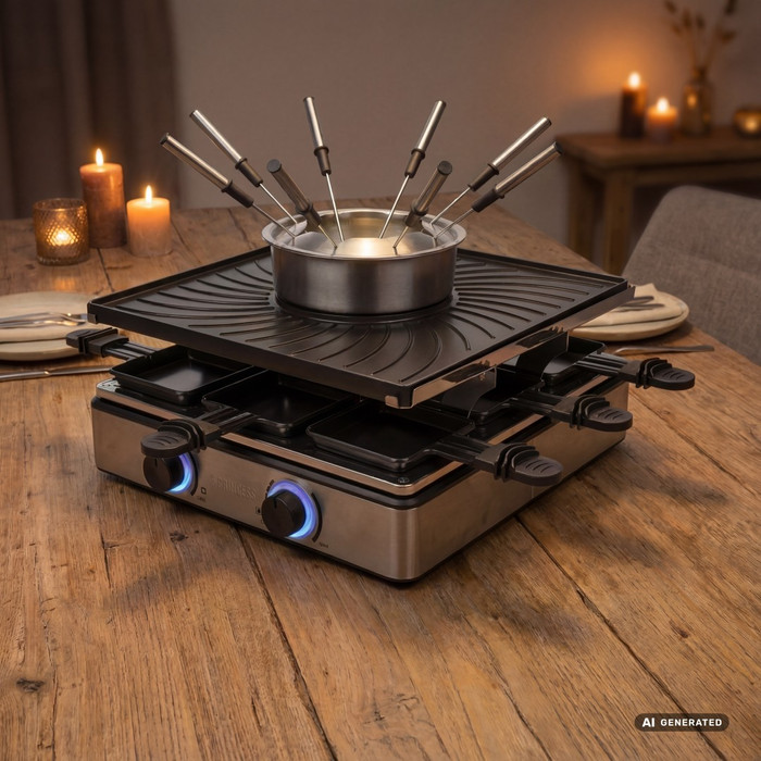 Princess Raclette and Fondue product in gebruik
