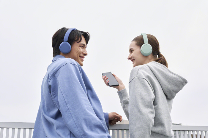 Sony WH-CH535 Blue product in use