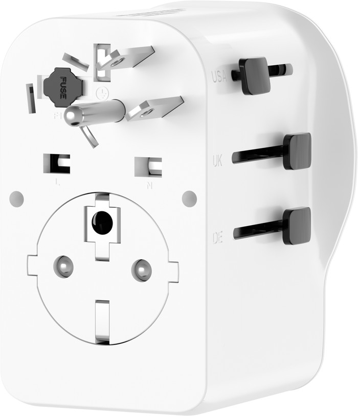 BlueBuilt Universele Wereldstekker 65 Watt achterkant