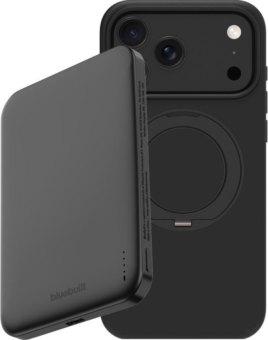 BlueBuilt MagSafe Hoesje met Standaard iPhone 18 Pro Max Zwart + Powerbank 5.000 mAh Grijs Main Image