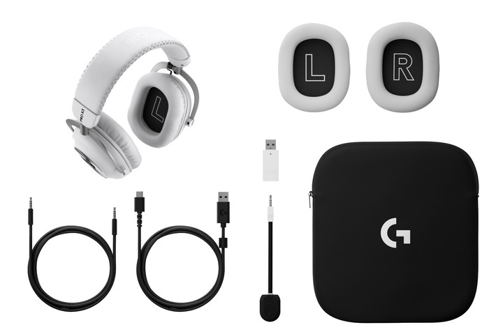 Logitech G Pro X3 Lighstpeed Draadloze Gaming Headset Wit samengesteld product
