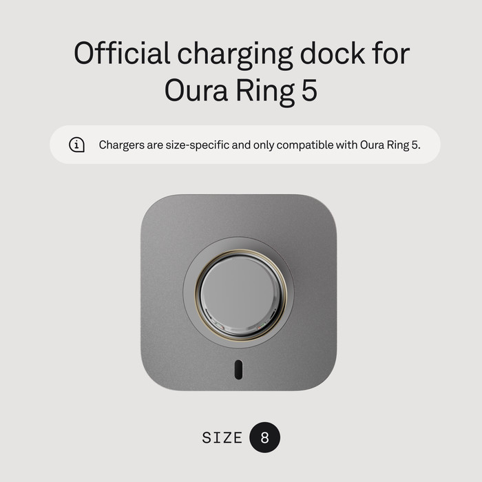 Oura Ring 5 Draadloze Oplaadcase Maat 8 visual leverancier
