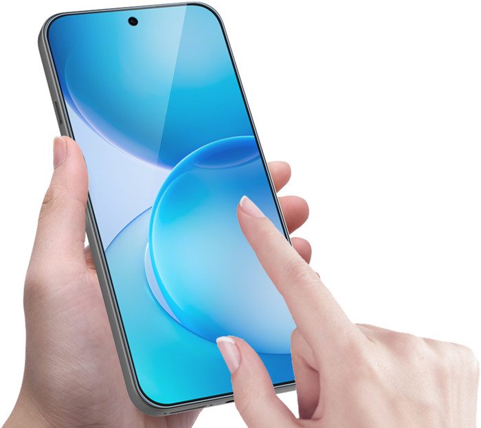 Just in Case OPPO Reno16 / Reno16 Pro Screenprotector Glas product in gebruik