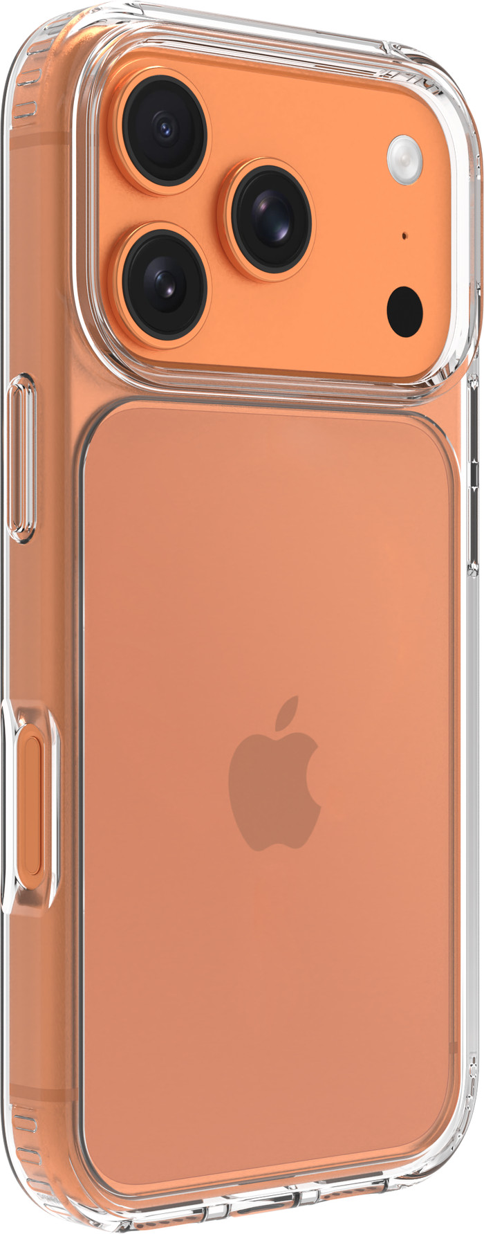BlueBuilt Protective Back Cover iPhone 17 Pro Transparent + BlueBuilt iPhone 17 Pro Screen Protector Glass left side