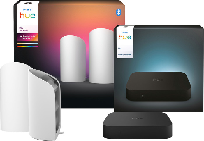 Philips Hue Play Wall Washer White Duo Pack + HDMI Sync Box 4K Main Image