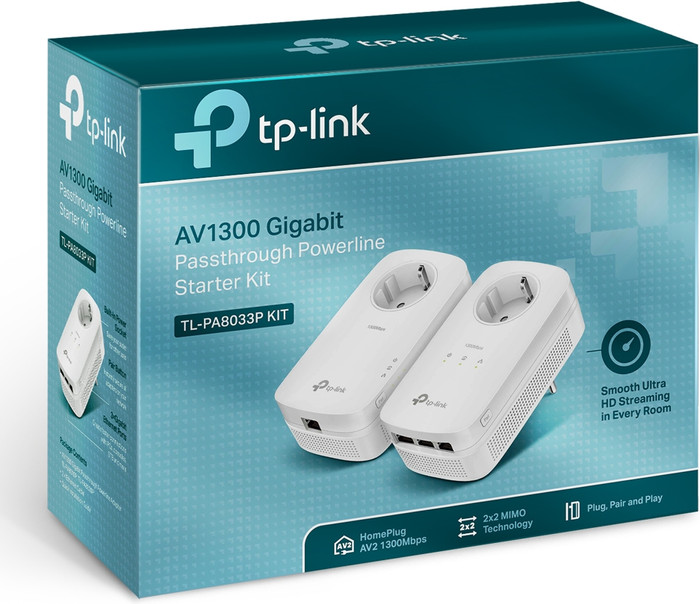 TP-Link TL-PA8033P 1200 Mbps 2 adapters (Geen WiFi) null
