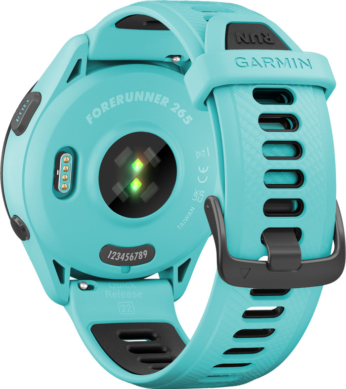 Garmin Forerunner 265 Blauw achterkant