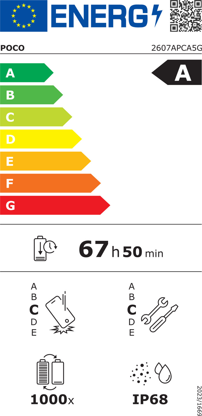 POCO F9 Ultra 256GB Rood 5G energielabel