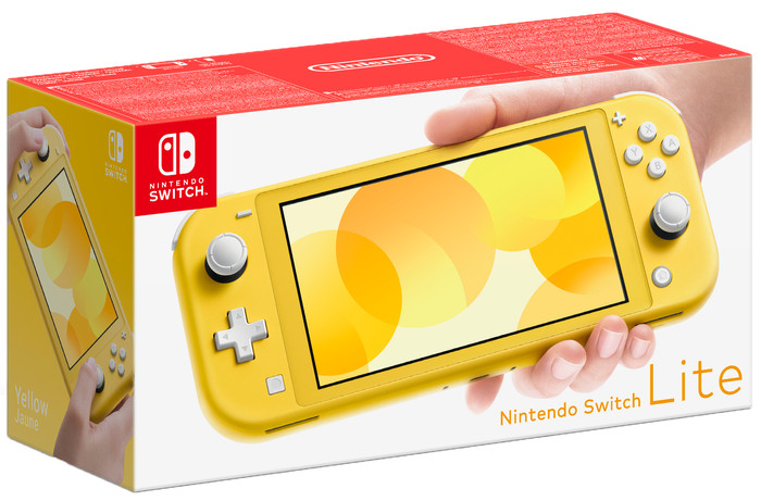 Nintendo Switch Lite Geel + Bigben Beschermtas verpakking