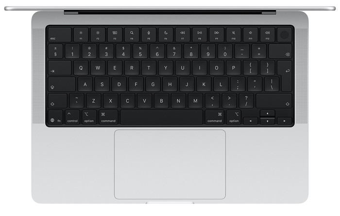 Apple MacBook Pro PROLED 14 inch M5 Max (18 CPU / 32 GPU) 36GB/2TB Zilver QWERTY bovenkant