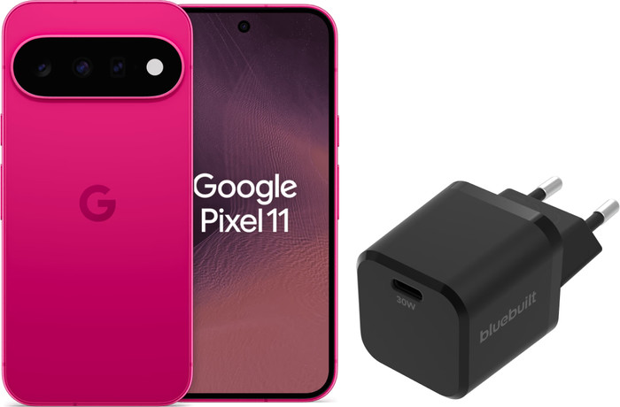 Google Pixel 11 512GB Roze 5G + BlueBuilt Oplader met Usb C Poort 30W Zwart Main Image