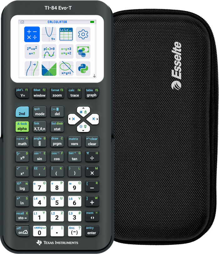 Texas Instruments TI-84 Evo-T Graphing Calculator + Calculator Case Black Bundle Main Image