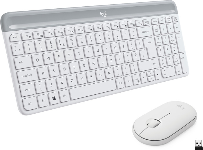 Logitech MK470 Slim Draadloos Toetsenbord en Muis Wit QWERTY Main Image