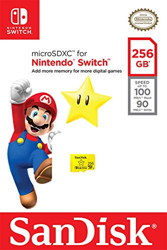 SanDisk MicroSDXC Extreme Gaming 256GB (Nintendo Licensed) packaging