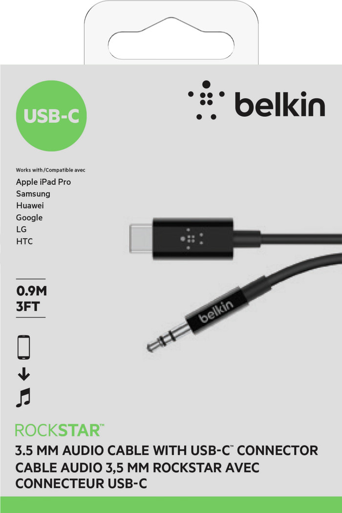 Belkin Rockstar USB-C to 3.5mm Cable Converter 0.9m Black null