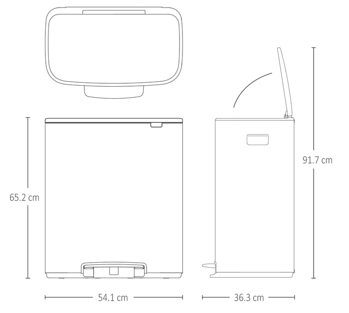 Brabantia Bo Pedal Bin 60 Liter White + Vuilniszakken (120 stuks) visual leverancier