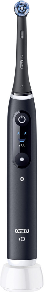 Oral-B iO 6N Zwart + extra iO Gentle Care opzetborstel voorkant