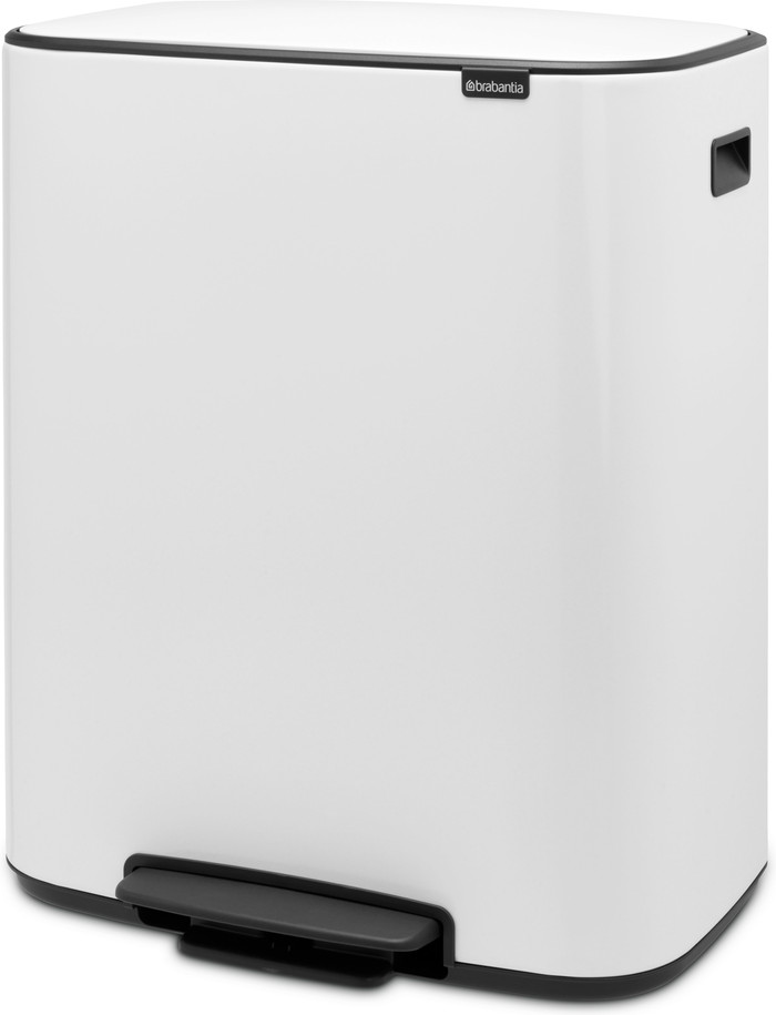 Brabantia Bo Pedal Bin 2 x 30 Liter White linkerkant