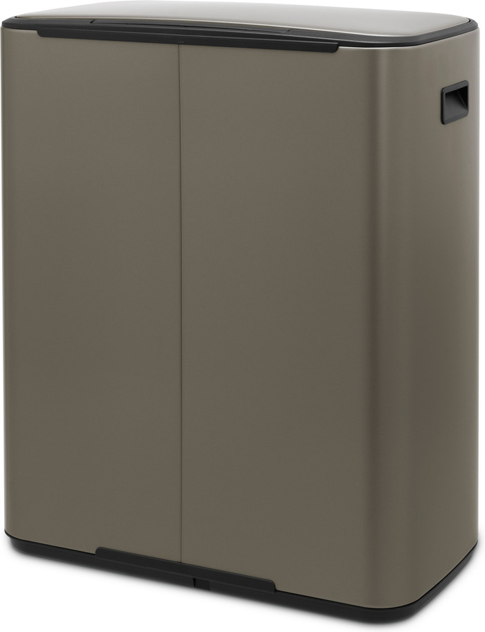 Brabantia Bo Pedal Bin 60 Liter Platinum + Vuilniszakken (120 stuks) achterkant