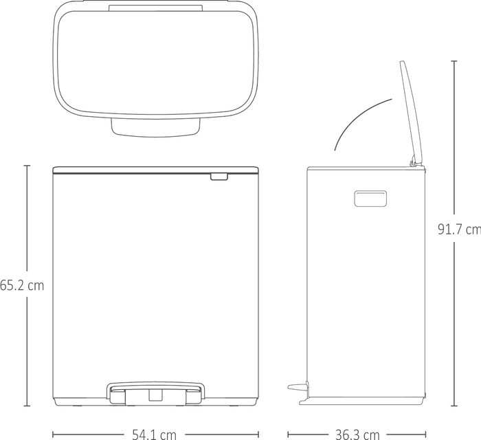 Brabantia Bo Pedal Bin 60 Liter Rvs Fingerprint proof + Vuilniszakken (120 stuks) visual leverancier